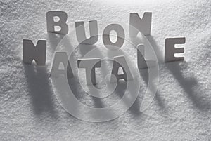 White Word Buon Natale Mean Merry Christmas On Snow