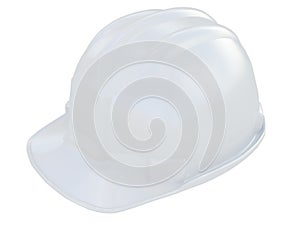 Blanco obrero casco de construcción paginas sobre el blanco  una imagen tridimensional creada usando un modelo de computadora 