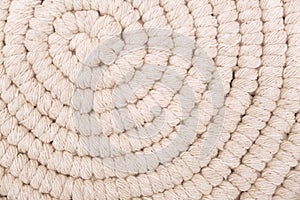 White Woven Macrame Round Pattern