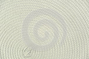 White Woven Round Placemat Close Up