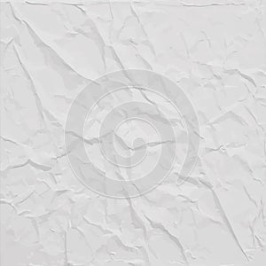 White wrinkled paper texture, abstract background
