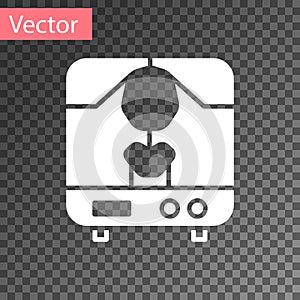 White X-ray machine icon isolated on transparent background. Vector Illustration