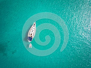 White yacht berthed on Adriatic Sea, Italy