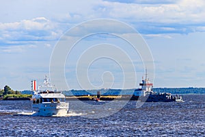 White yacht captured by terrorists. Staging during military naval exercises