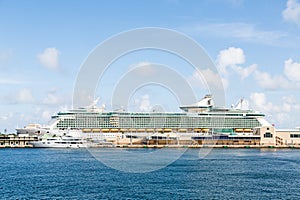 White Yacht by Massive Luxury Cruise Ship