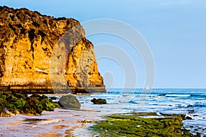 White Yacht at Porto de Mos Beach in Lagos, Algarve