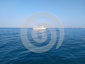 White yacht in the Red sea
