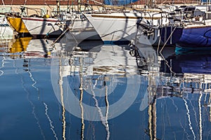 White yachts on an anchor