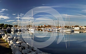 White yachts on an anchor