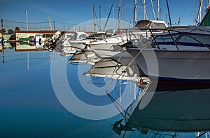White yachts on an anchor