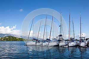 White yachts in the port