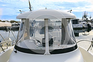 White Yatch in a port detail