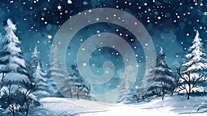 white new christmas sky tree holiday winter background illustration snow fir year. Generative AI.