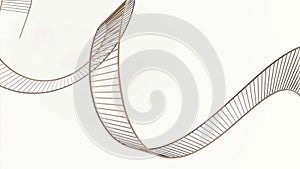 White and yellow background. Design. Small twisted stairs made in 3d format that move.