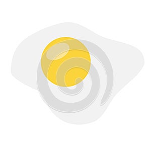 White and yellow egg, artistic, vector illustration