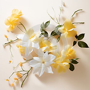 Sochárstvo a biely kvety v farba kombinácia 