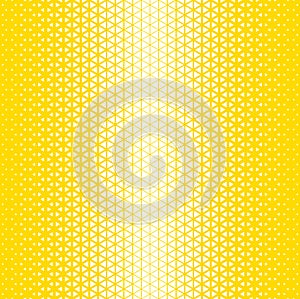 White yellow halftone triangles pattern. Abstract geometric gradient background. Vector illustration