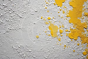 White and yellow textured wall background painted.