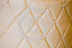 White and Yellow Wedding Reception Cake