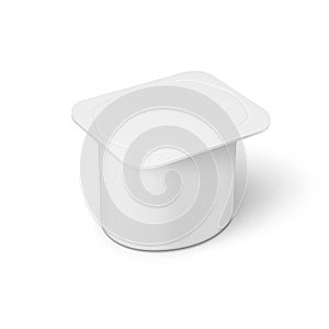 White youghurt pot template.