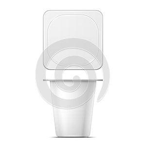 White yougurt pot template.