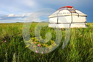 White yurt photo