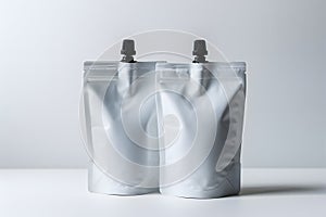 White zippered pouches with minimalist design for versatile storage or organization