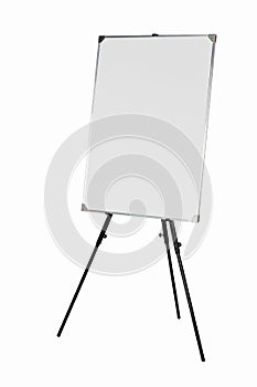 Whiteboard on black tripod