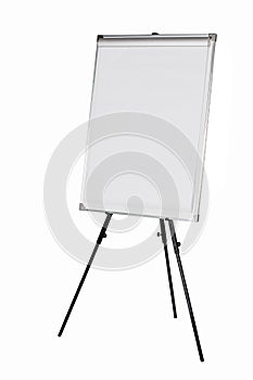 Whiteboard on black tripod
