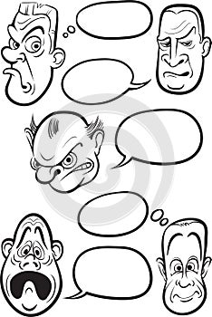 Whiteboard drawing - different emotion faces with speech balloon