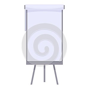 Whiteboard with empty paper sheet is standing on tripod