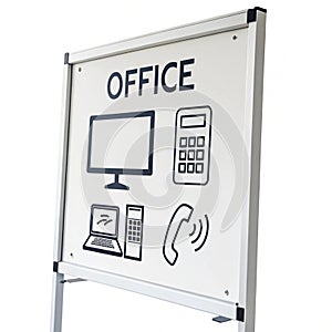 Whiteboard office icon isolated on white background