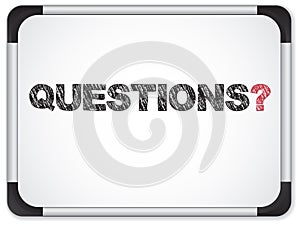 Whiteboard with Questions Message