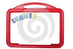 Whiteboard with summer label