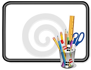 Whiteboard with Supplies for Home, School and Office