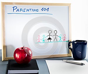 A whiteboard used for parenting classes and sex education in highschool or university. photo