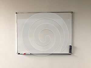 Whiteboard on white wall