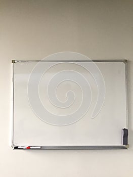 Whiteboard on white wall