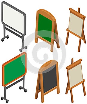 Whiteboards and blackboards in 3D design