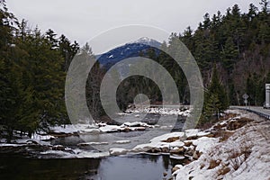 Whiteface mountain and Ausable River in the Adirondack Mountains High Peaks Region