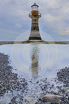 Whiteford Lighthouse The Gower with reflection