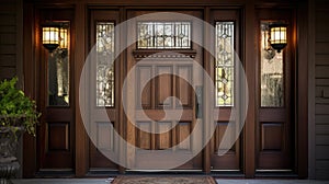 whiteframe front door with windows