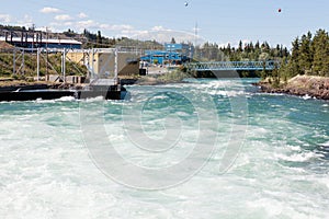 Whitehorse hydro power dam spillway Yukon Canada