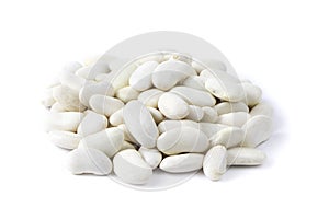 Whitei Beans isolated on a white background. Vegetarian food.Kidney beans.Haricot beans