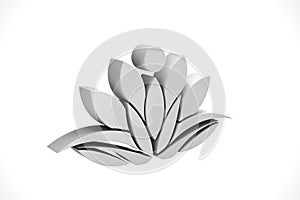WhiteLotus Flower Background. 3D Render Illustration