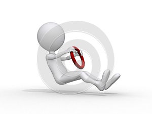 Whiteman trying to drive. 3D concept