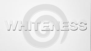Whiteness - Word by plaster moulded letters photo