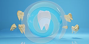 Whitening tooth treatment cleaning teeth medical dentist healthcare toothbrush treatment root whitening 3D RENDER