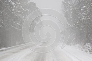 Whiteout driving conditions