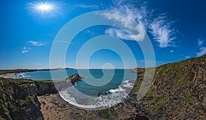 Whitesands Bay beach and cliffs, Wales